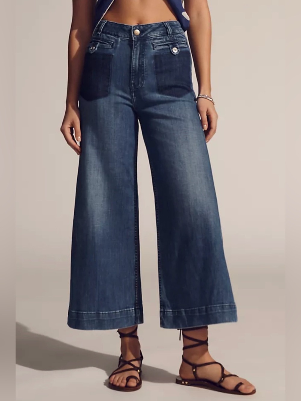 Anthropologie Pilcro Reworked High-Rise Crop Flare Jeans